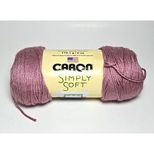 Caron Plum Wine Yarn Skein Mauve Pink 315 Yds. Rated 4 100% Acrylic Simply Soft